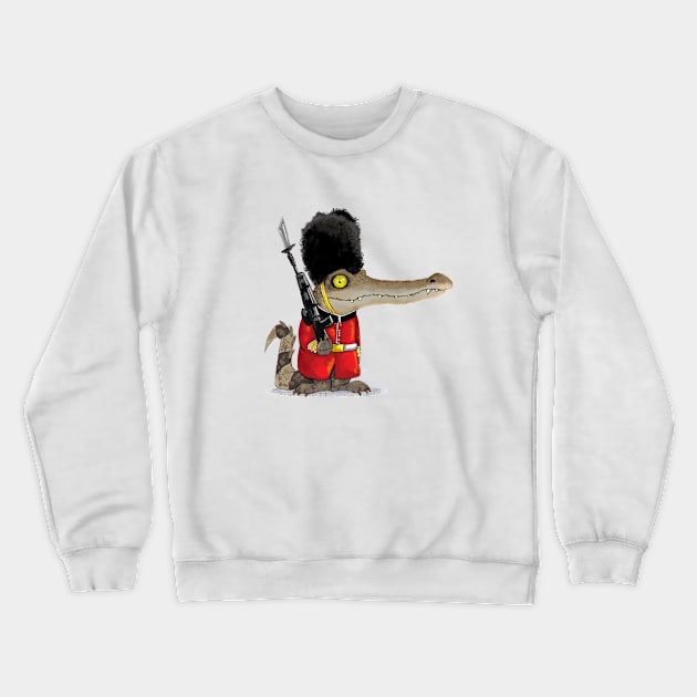 Crocodile Guard Crewneck Sweatshirt by ArtByJamesPowell